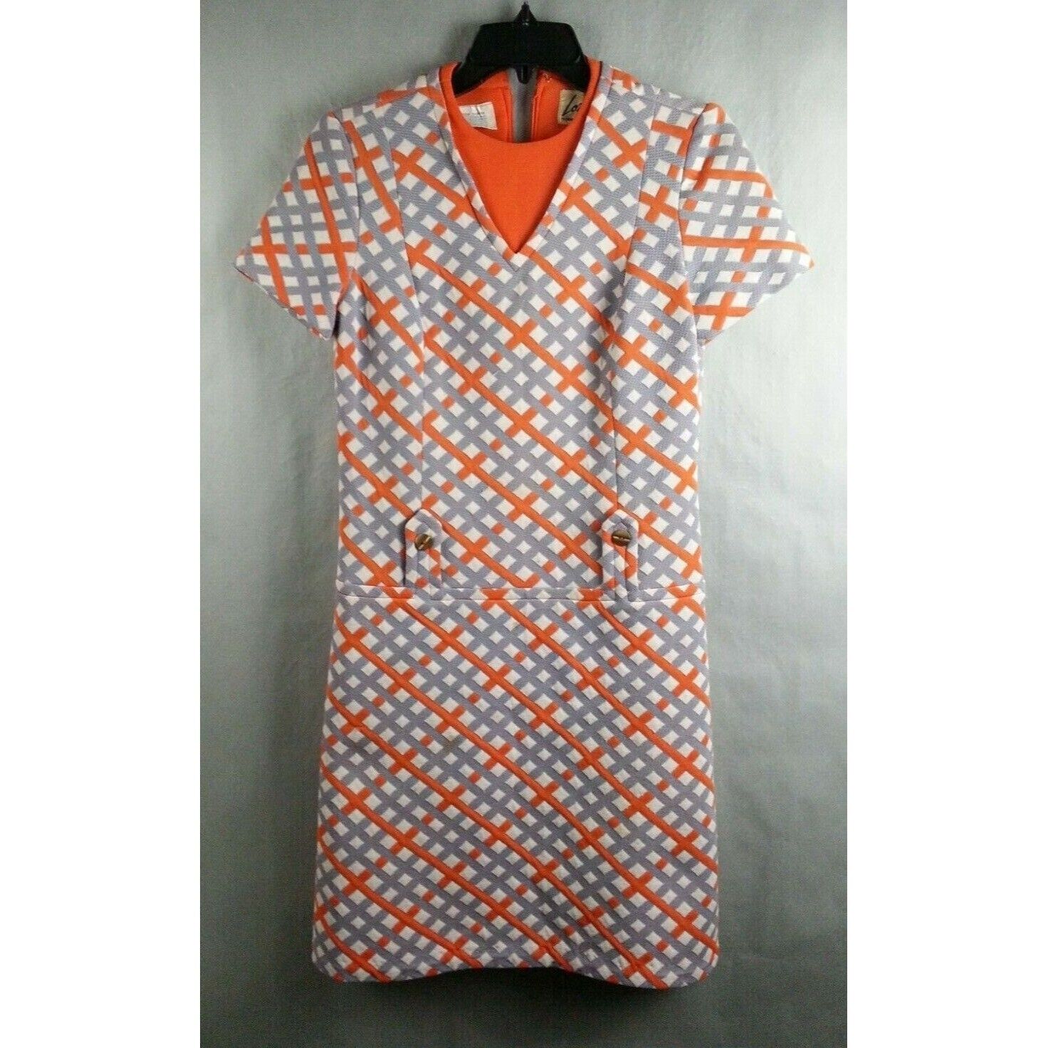 Original Vintage 1960\'s 1970\'s Lorch Hobbies Knits Dress Stripe Polyester MOD
