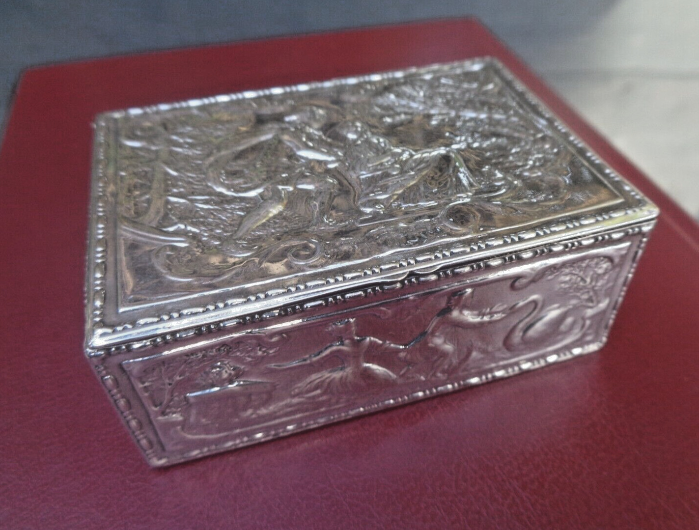 SUPERB Stg. Silver Jewellery Trinket Snuff Box h/m 1902 Chester Berthold Muller
