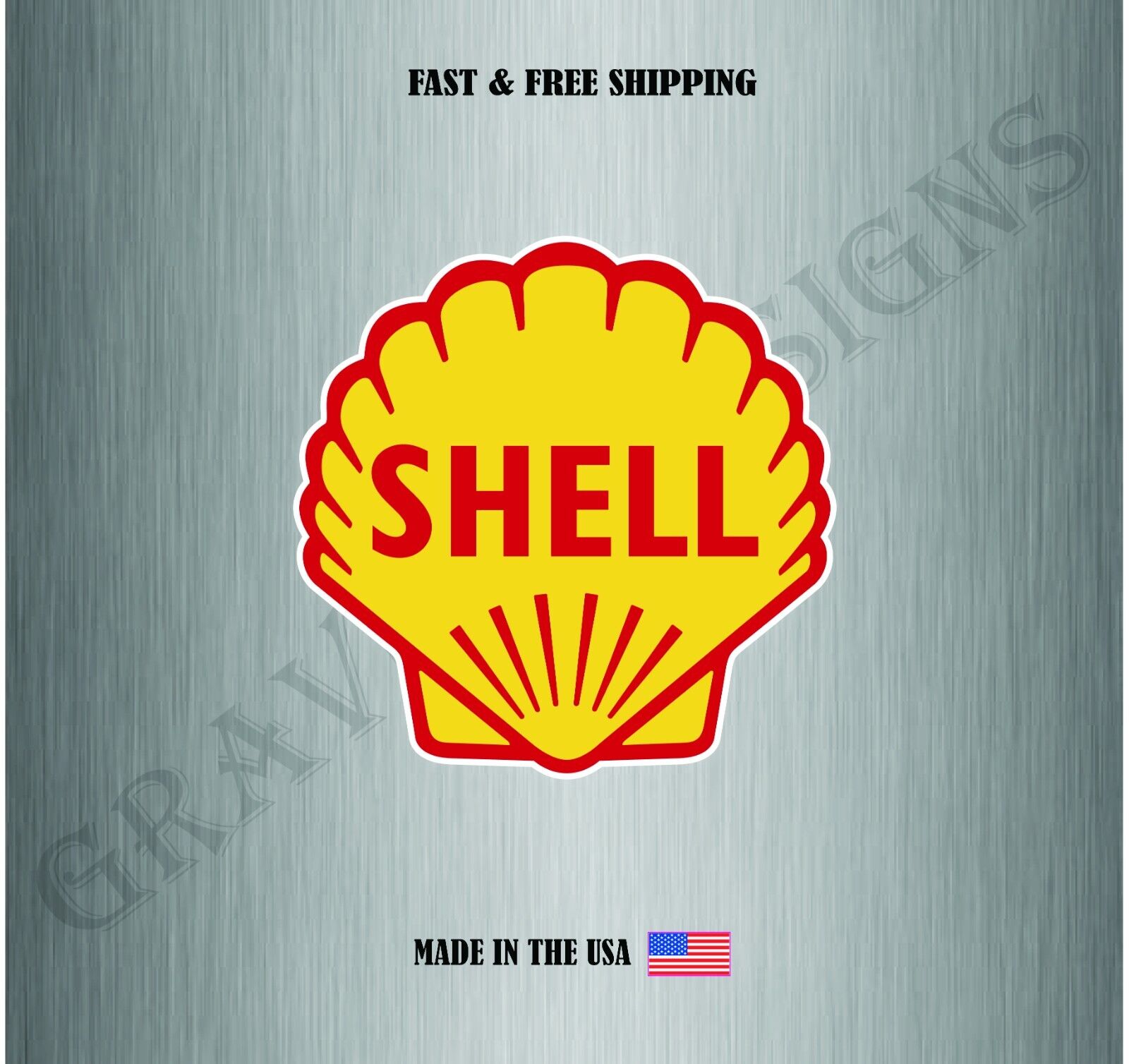 Shell Motor Oil Logo Vinyl Sticker Decal Car Truck Bumper Window Water Resistant