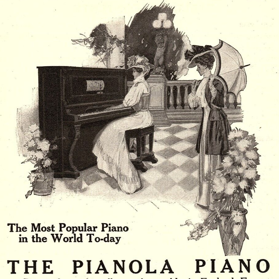 1907 THE PIANOLA PIANO THE AEOLIAN CO NEW YORK TIFFANY & CO PRINT AD Z2525