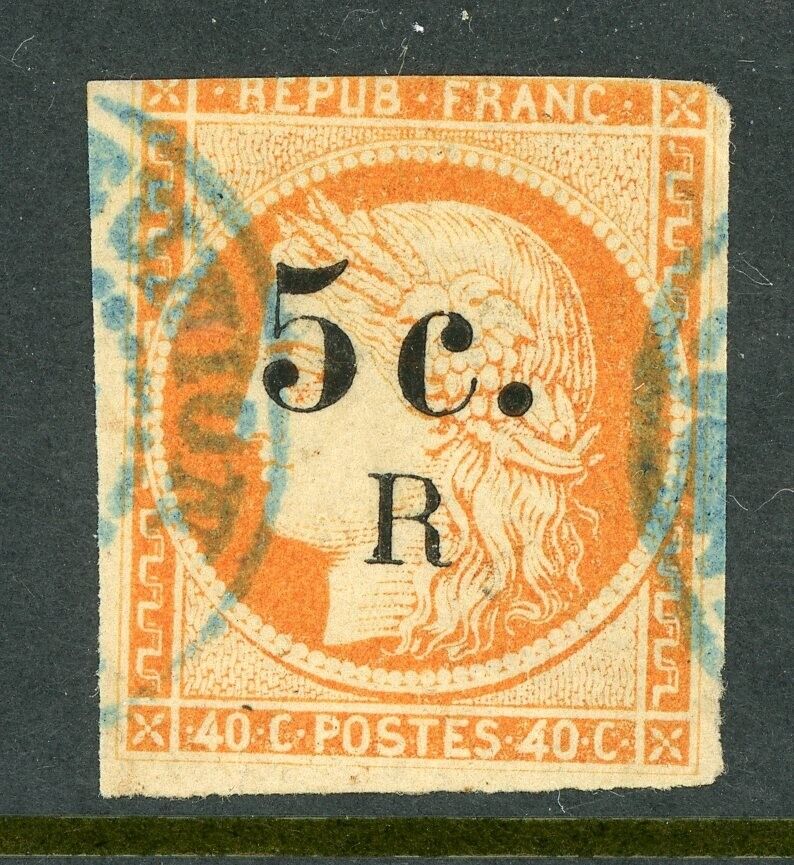 Reunion 1885 French Colonial Overprint Type II Orange 5¢/40¢ VFU T441