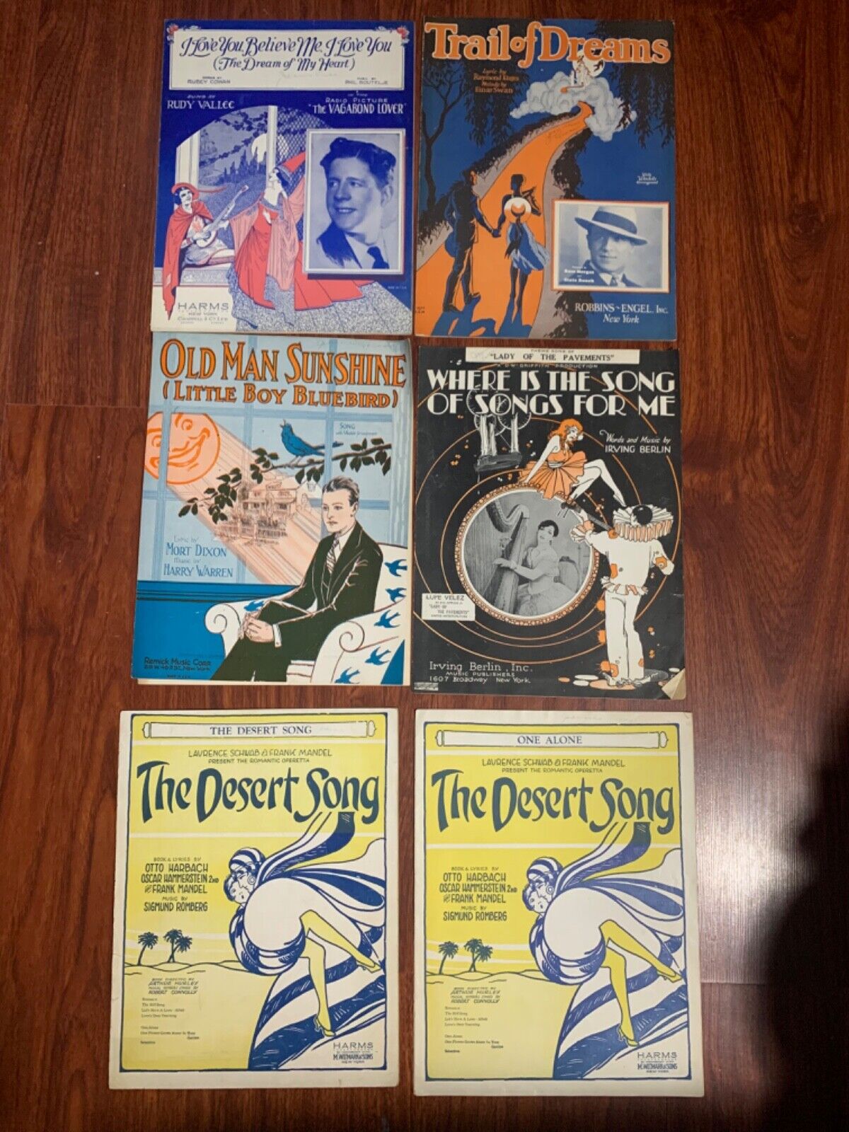 Lot of six vintage sheet music booklets