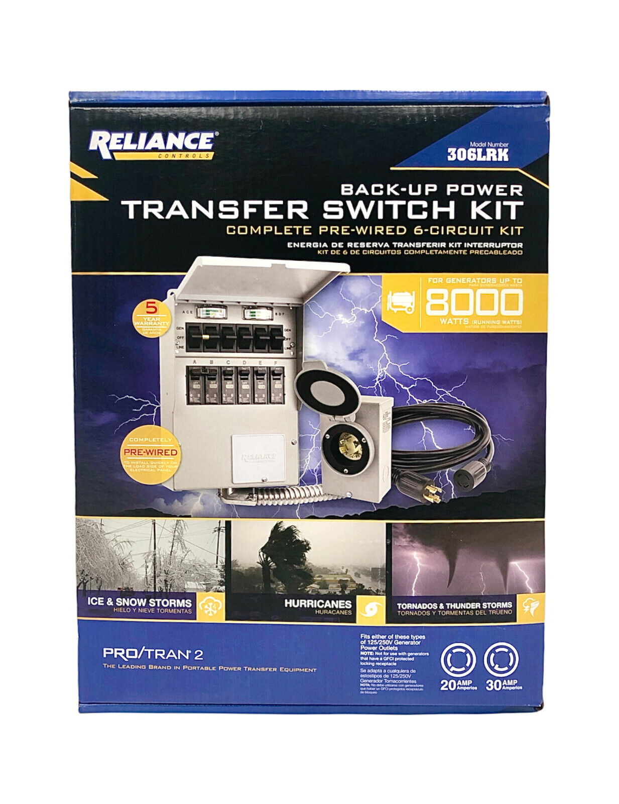 Brand New Reliance Back-Up Power Transer Switch Kit 306LRK