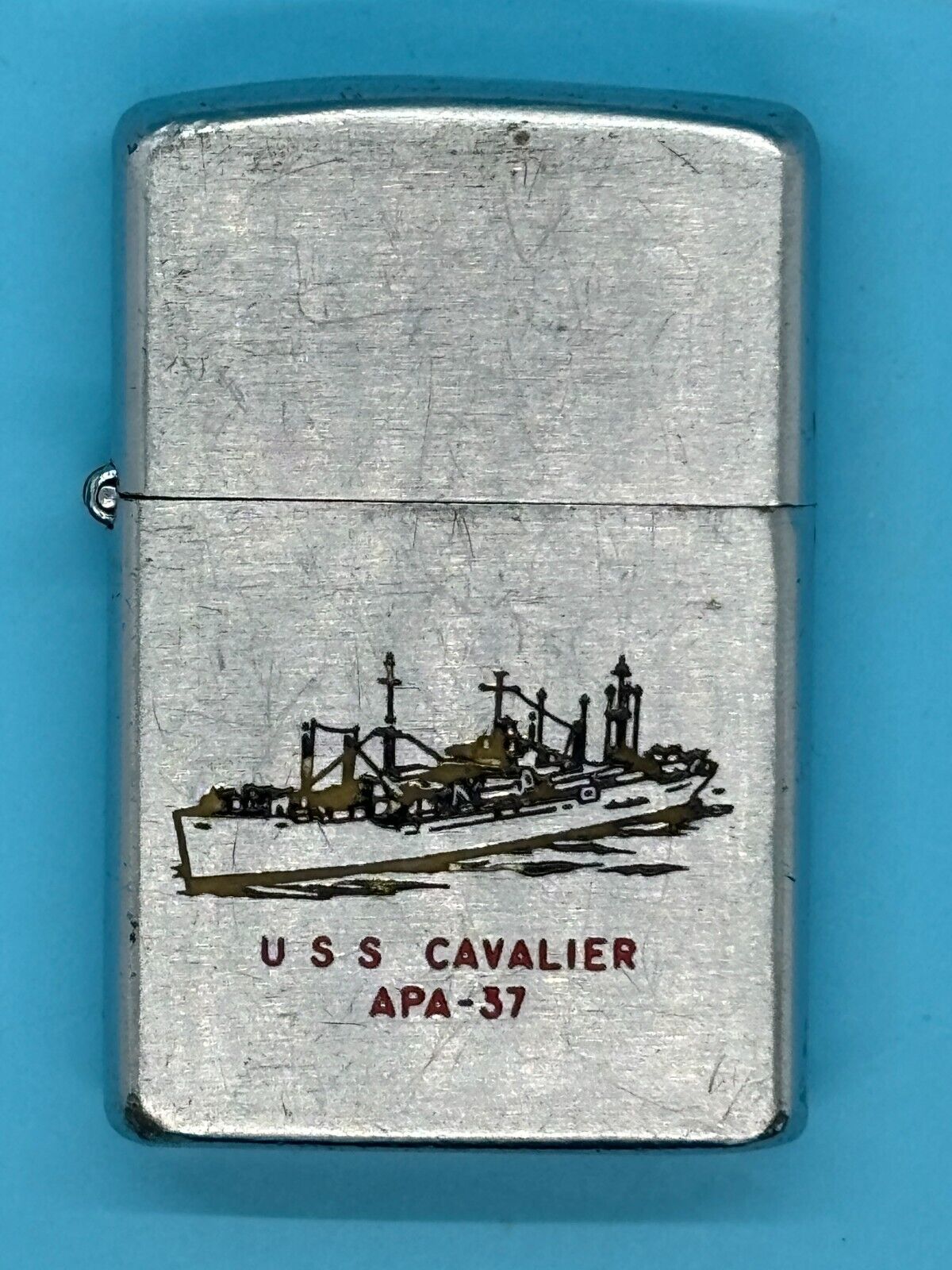 Vintage Barlow Lighter USS Cavalier APA-37 WWII Navy Ship