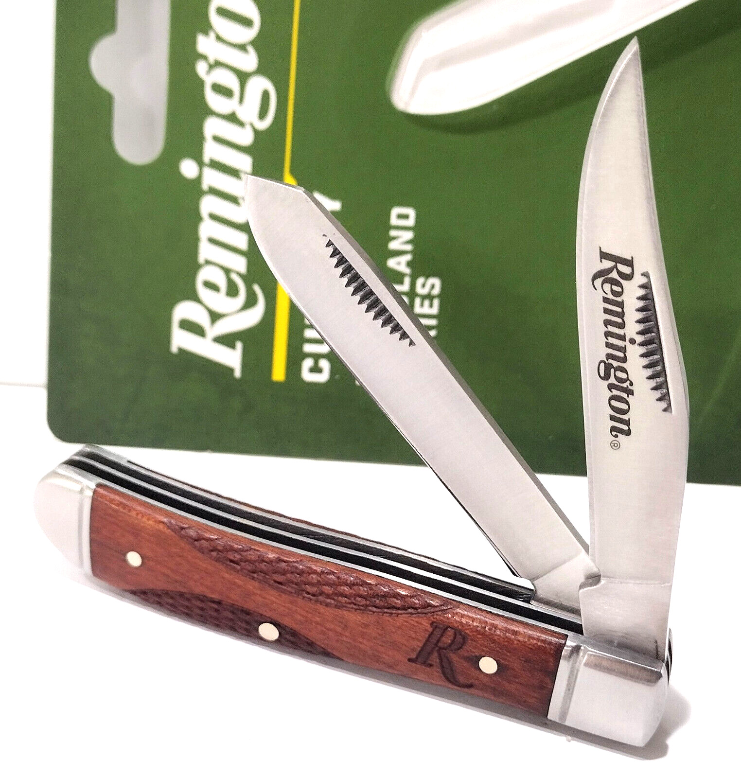 Remington Cutlery Woodland 2 Blade Trapper Hunting Folding Pocket Knife EDC
