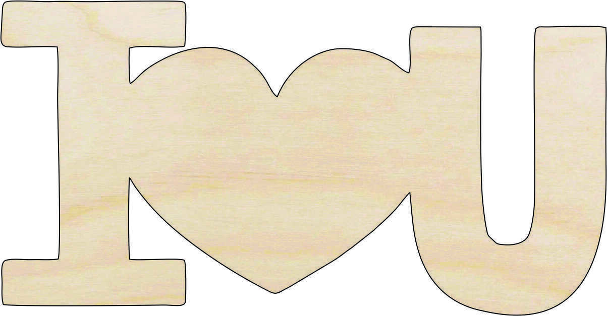 I Love You Heart - Laser Cut Wood Shape VAL23