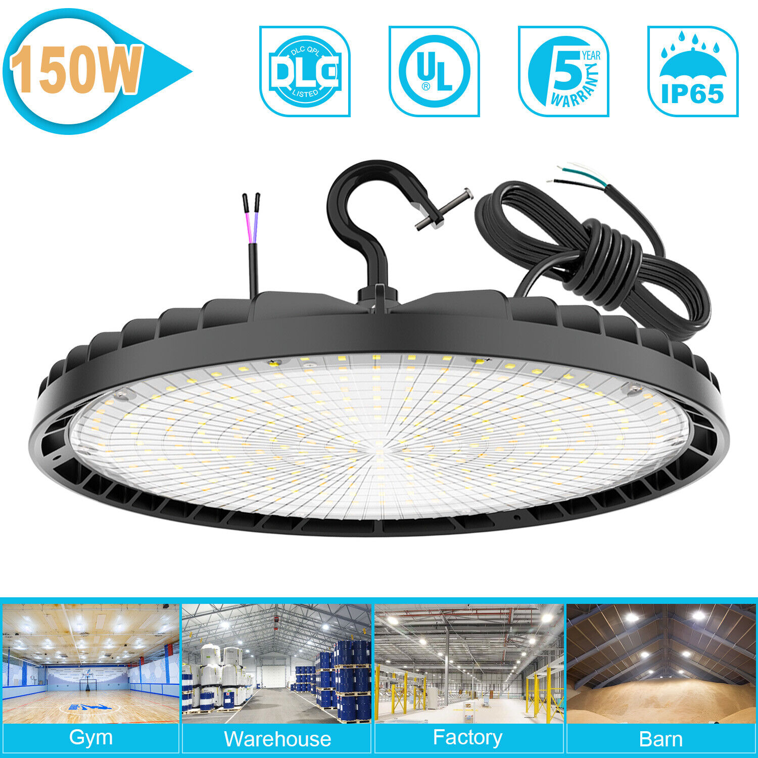 UFO Led High Bay Light 150 Watts Industrial Commercial Warehouse Shop Gym Lights