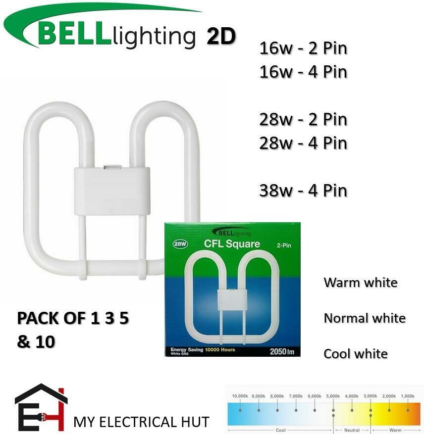 Bell 2D GR10q GR8 2Pin4Pin 10,000HRS Energy Saving Fluorescent Lamp 16W/28W/38W 