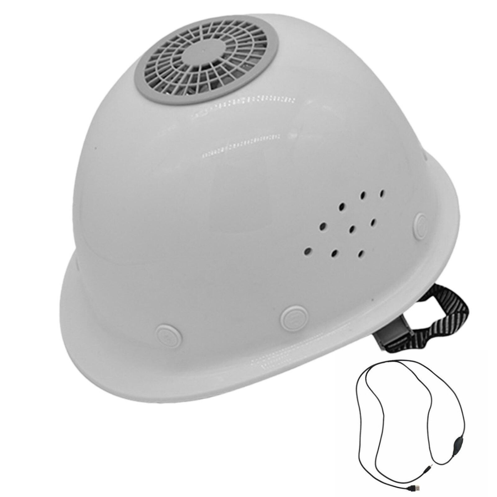 Hard Hat With Fan Plastic Ventilated Safety Helmet W/USB Summer Cooling Hat 