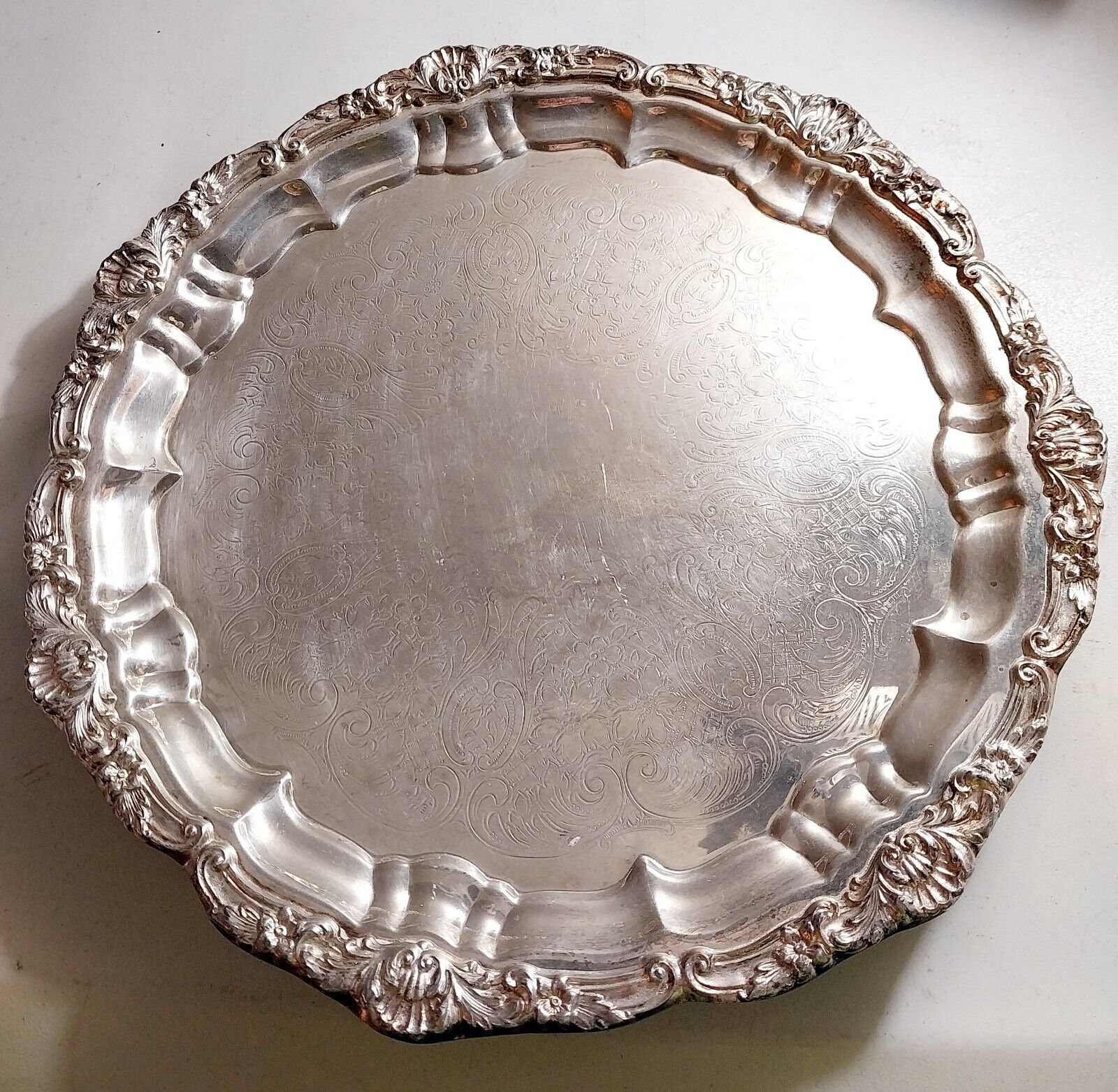 Vintage EPCA Silver Plate Old English Tray by Poole #5930  12\