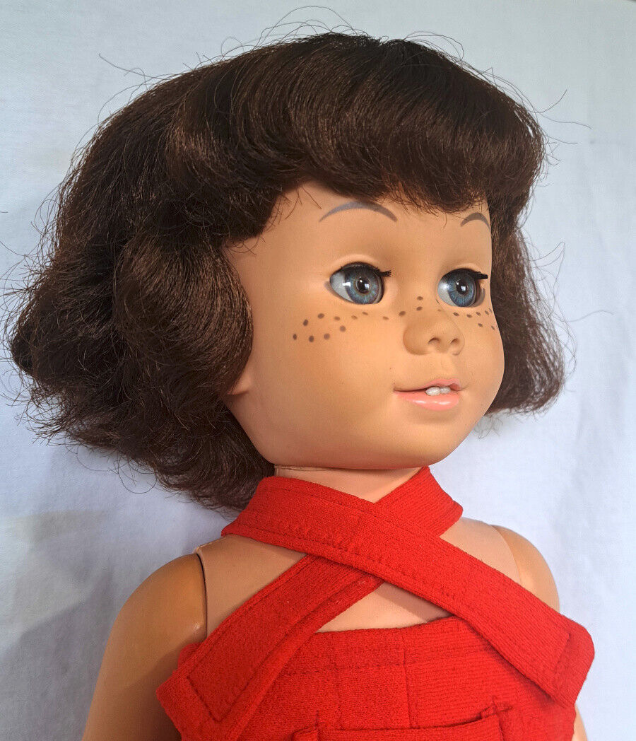 Vintage Canadian Brunette Hair CHATTY CATHY Doll - Beautiful Blue Eyes