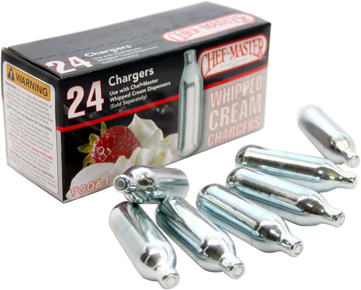 Chef Master 90061 Whipped Cream Chargers, Pack of 24 chargers