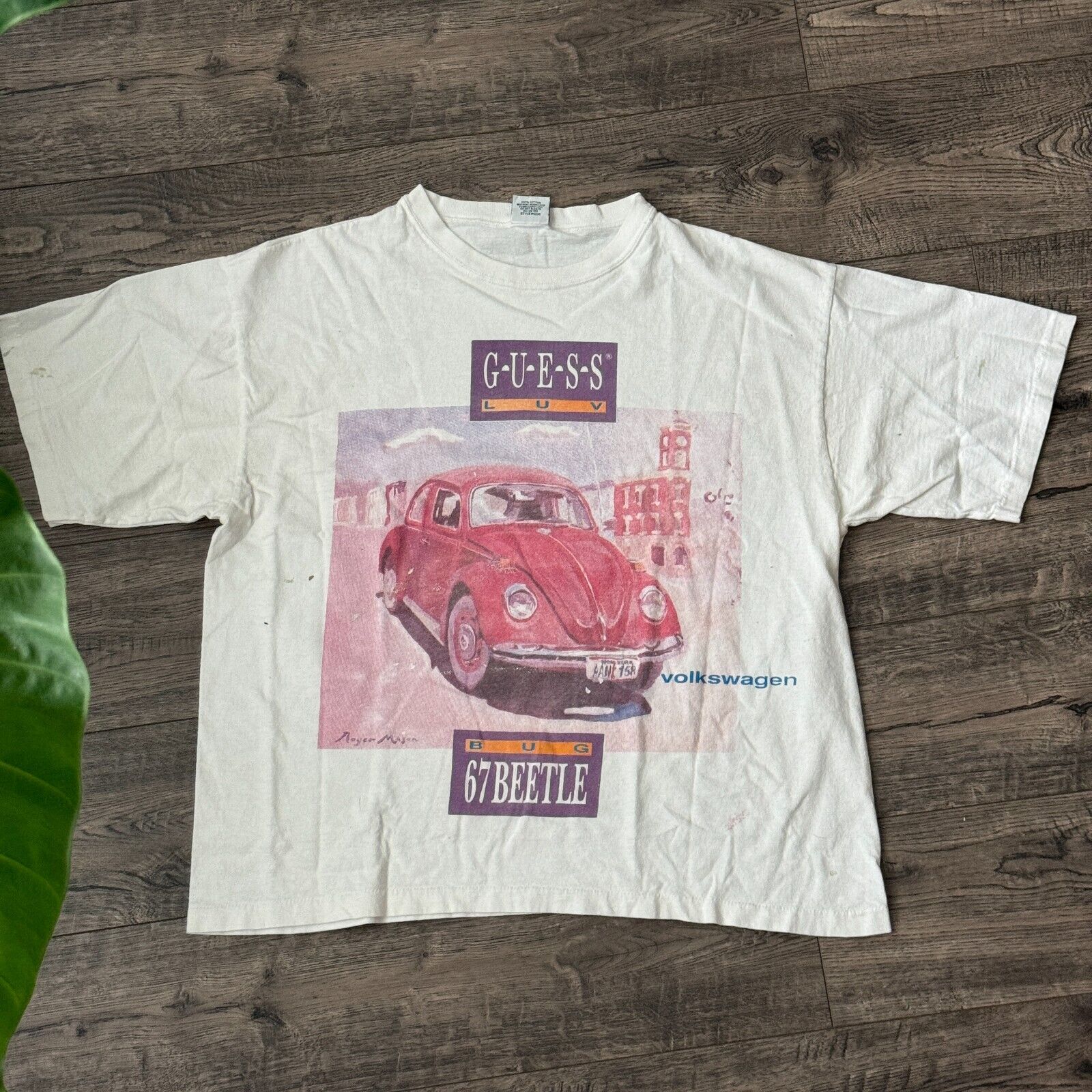 Rare Vintage Guess Volkswagen Beetle T Shirt Size Medium