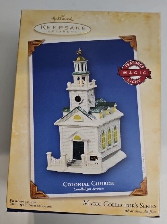 2004 Hallmark ornament Candlelight Services COLONIAL CHURCH #7 in series Z3