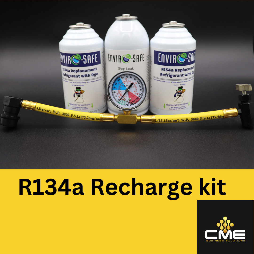 Enviro-Safe Auto AC R134a Replacement Refrigerant w/Dye Stop Leak & Gauge Kit