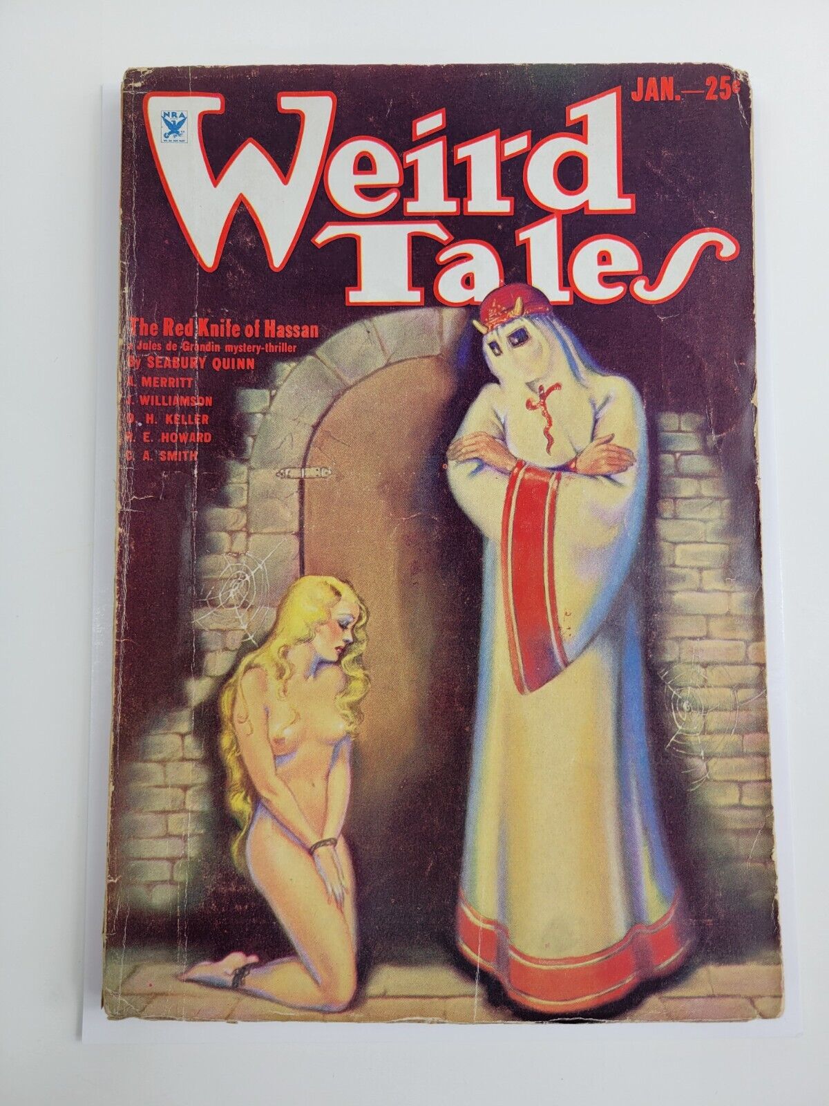 Weird Tales Pulp Magazine January 1934 Margaret Brundage Hooded Menace GGA Cover