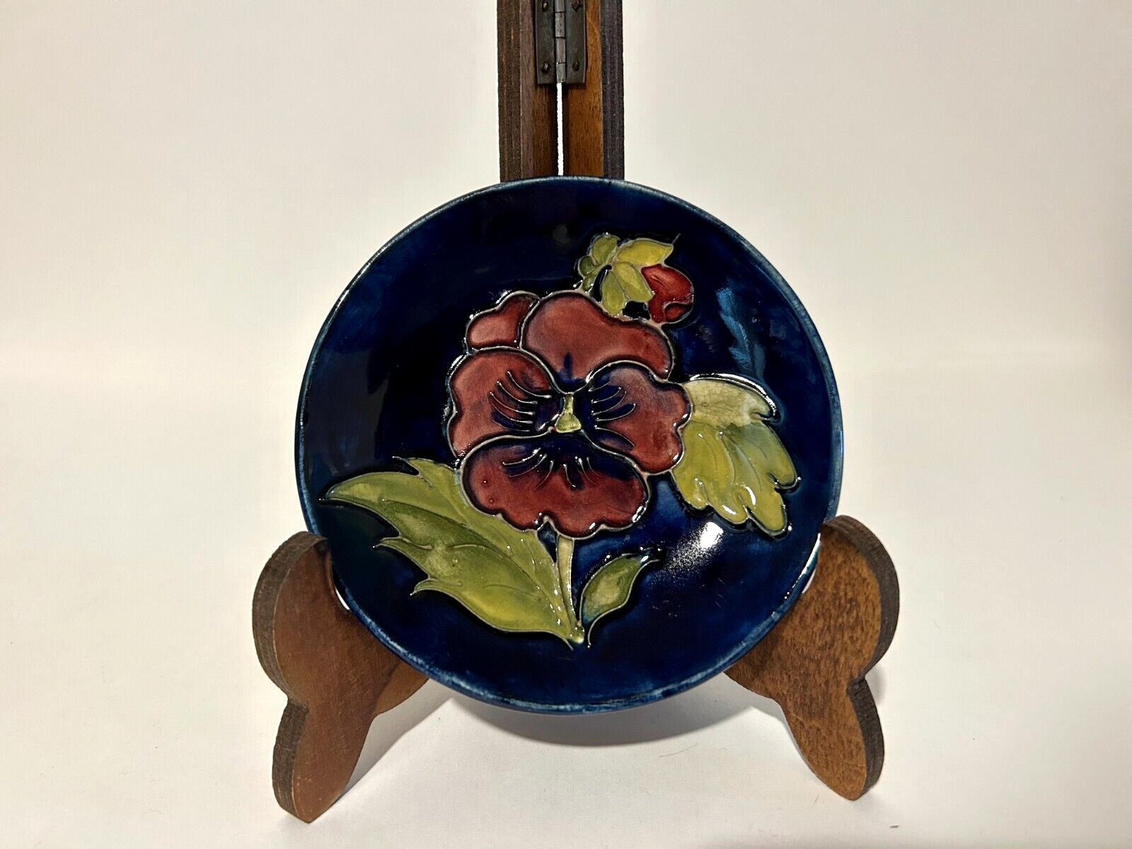 W. Moorcroft Pottery Floral Pin Trinket Dish With Original Sticker