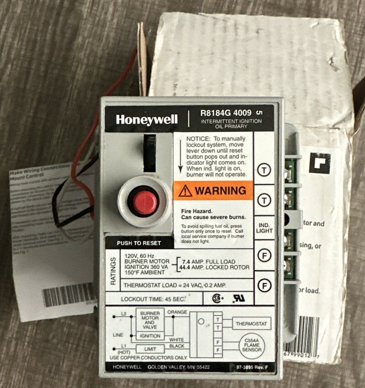 Honeywell Resideo R8184G4009 Oil Burner Control