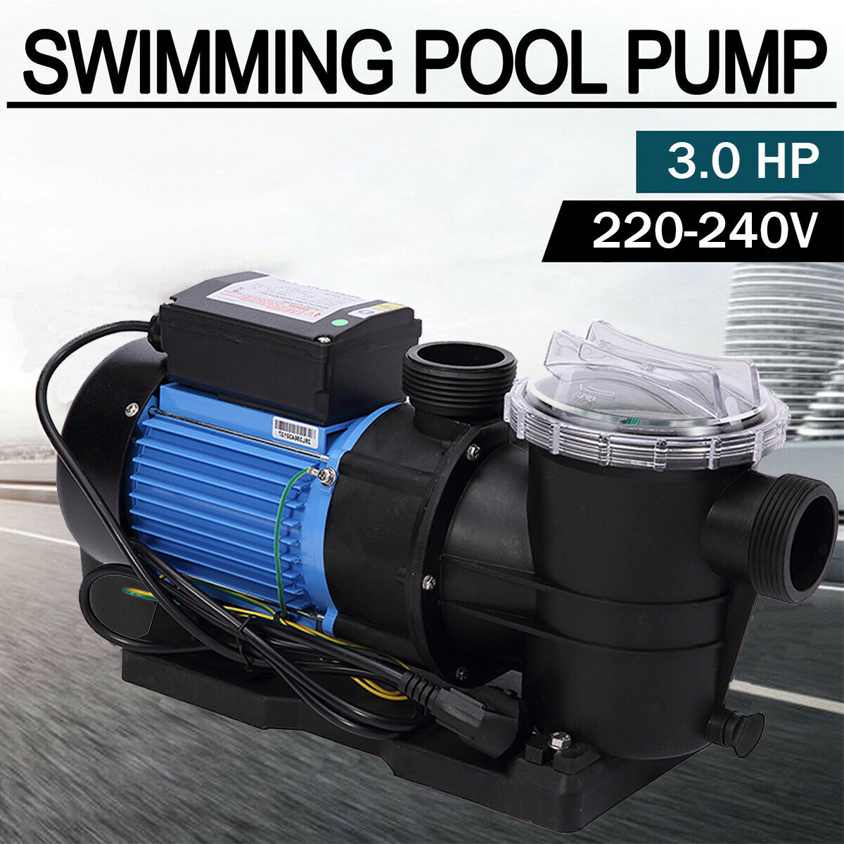 3 HP High Flo Single Speed Swimming Pool Pump Motor For Hayward Max Lift 63 ft
