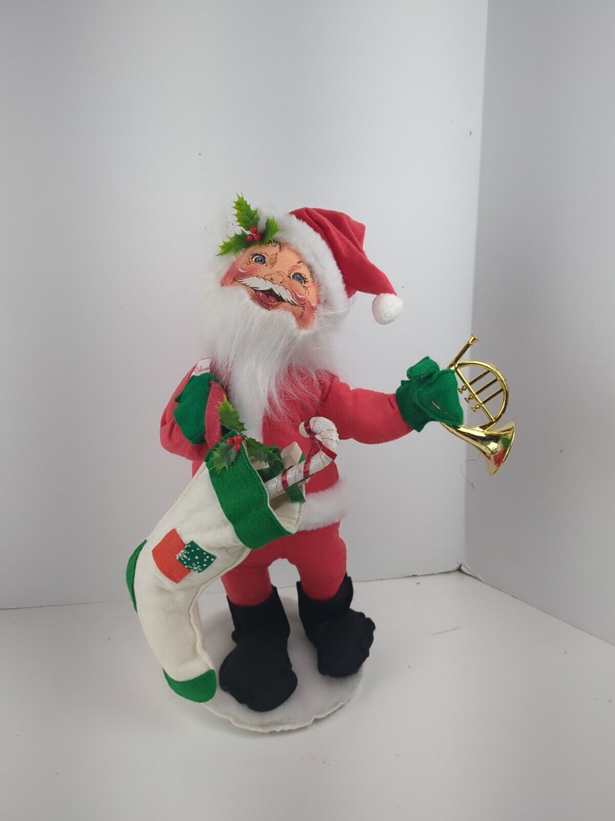 Vintage 20” Annalee Mobilitee \'89 Santa Claus With Stocking Christmas Doll 