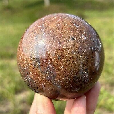 550g Natural Ocean Jasper Ball Reiki Quartz Crystal Sphere Decor Healing Gift