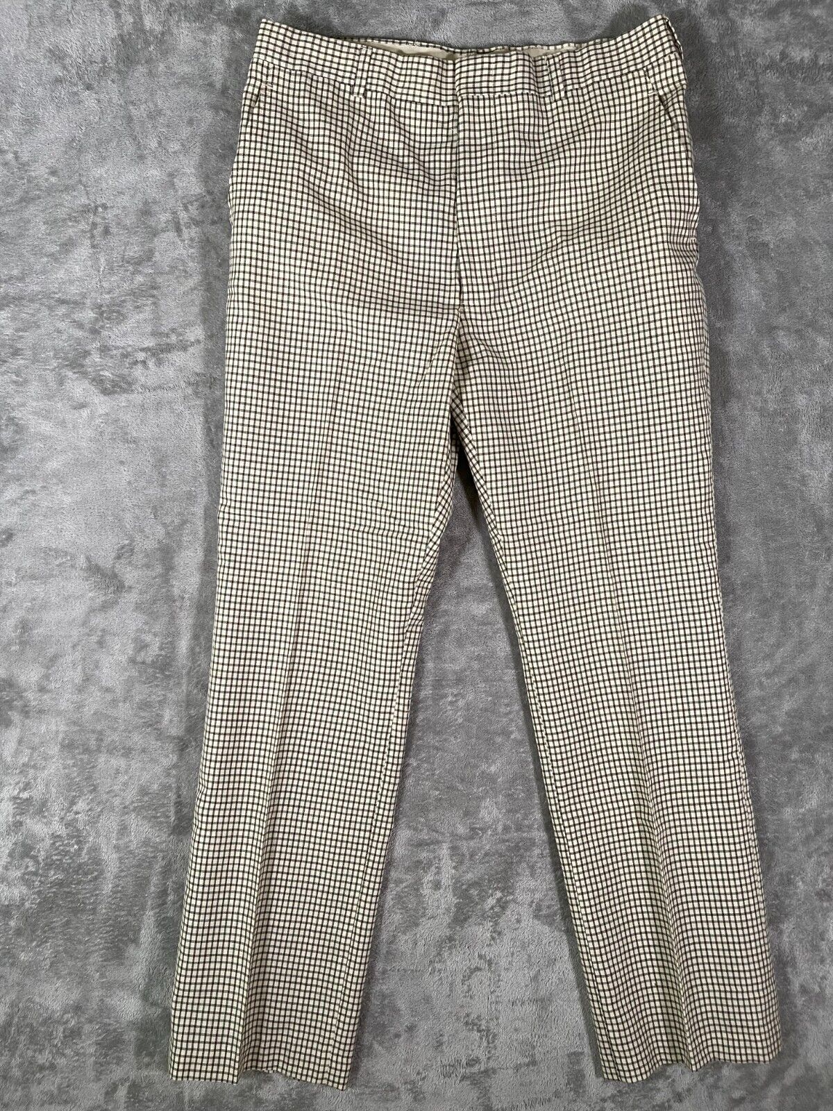 Vintage Arthur A Adler Mens Size 34x32 Beige Brown Check Gingham Dress Pants