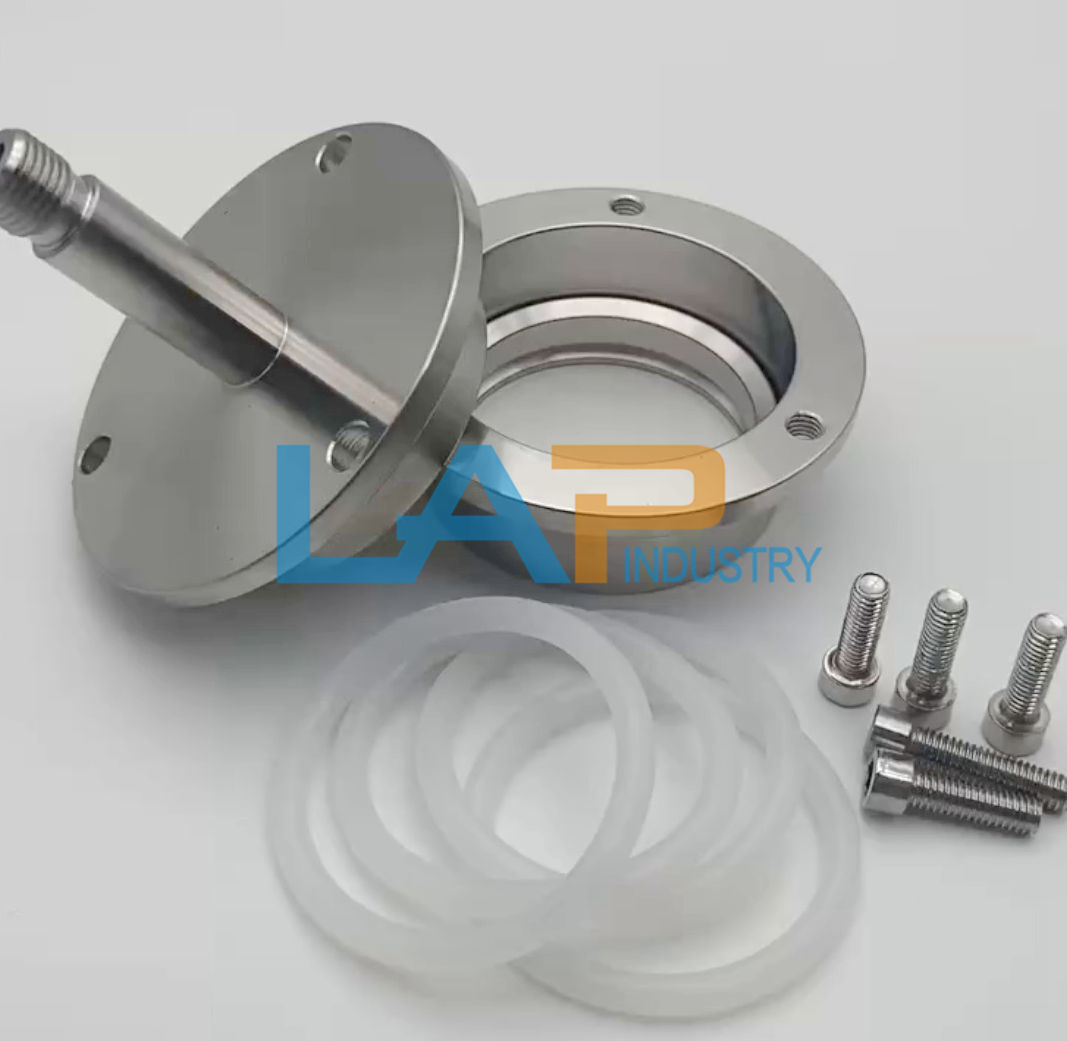 QTY:1 New 304 Tube Furnace Flange Water Cooling Flange Quartz Glass Vacuum Seal