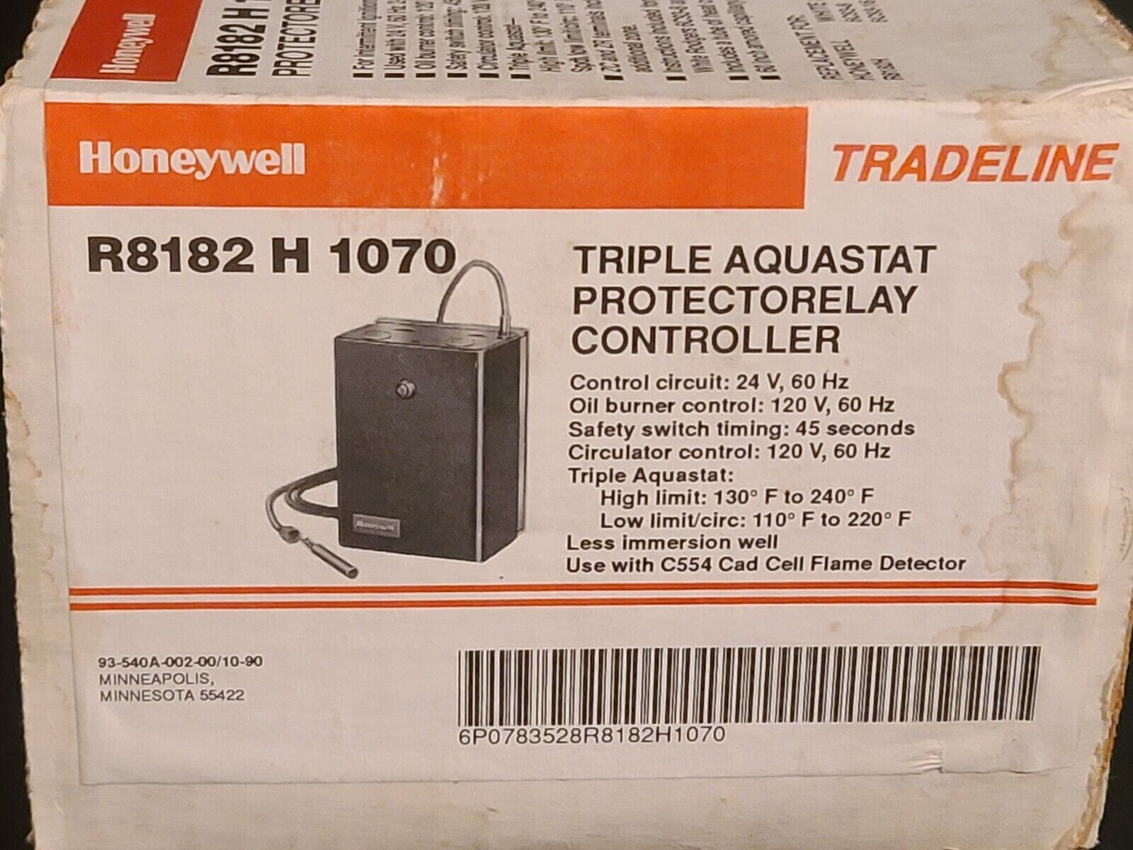 NEW IN BOX Honeywell R8182H1070 Protectorelay / Hydronic Heating Control