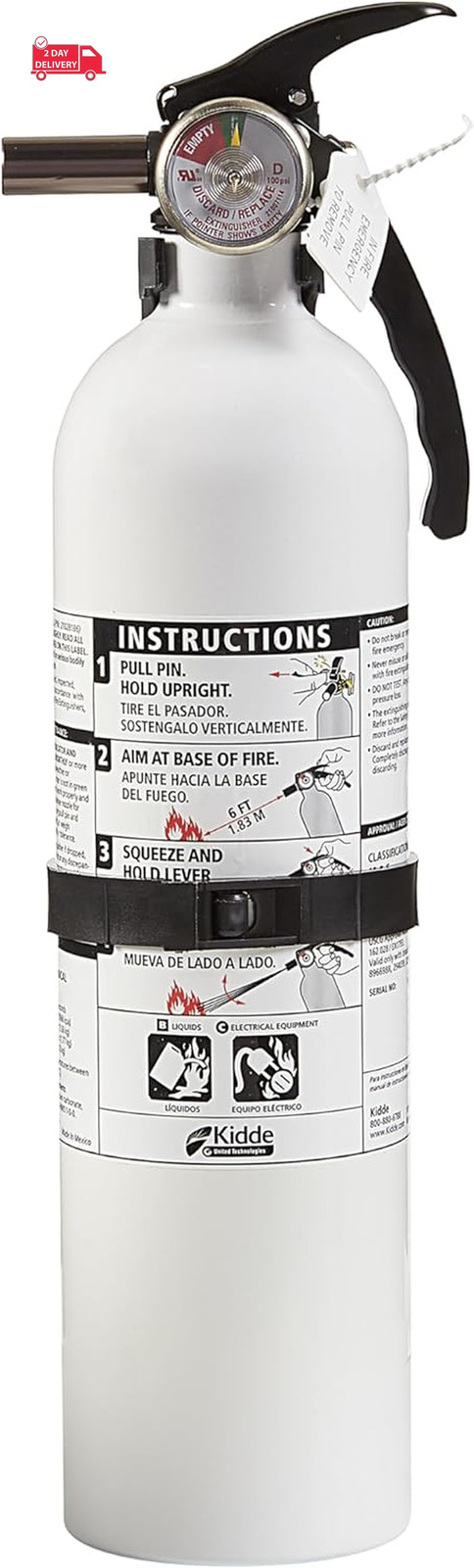 Auto Fire Extinguisher for Car & Truck, 10-B:C, 4 Lbs., Dry Chemical Extinguishe