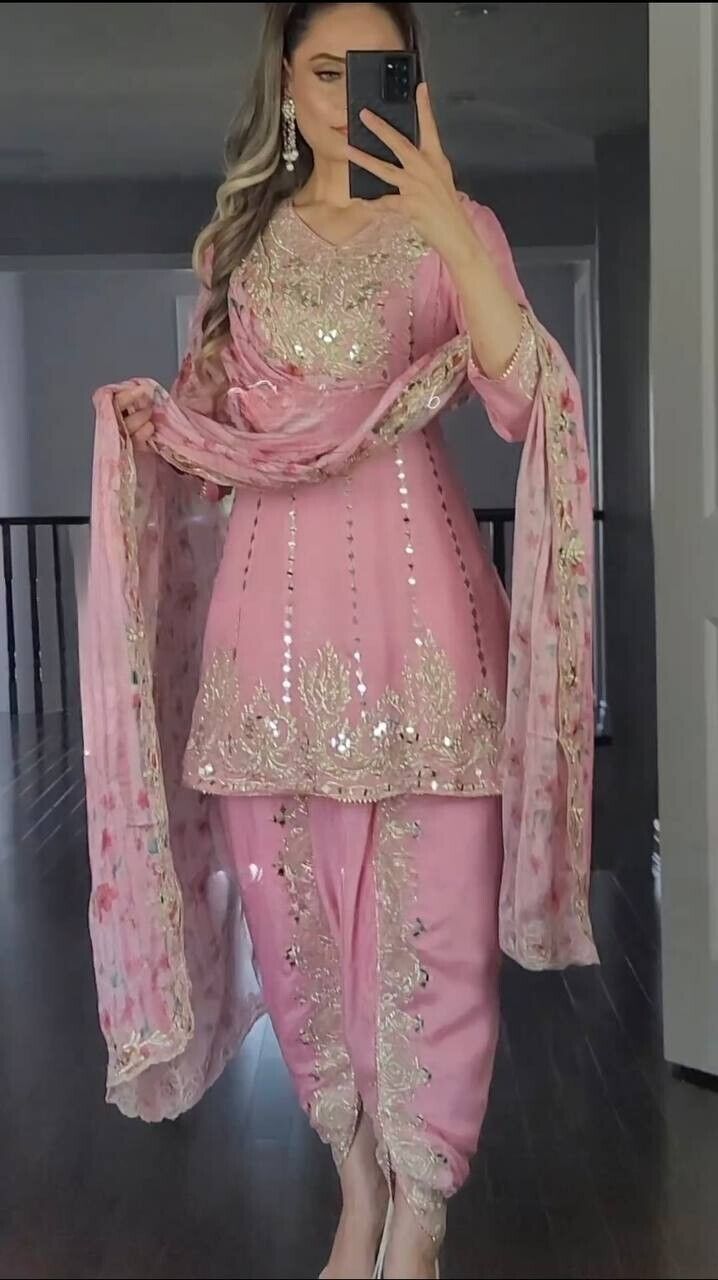 DRESS BOLLYWOOD SUIT PAKISTANI INDIAN WEDDING DHOTI TOP SALWAR KAMEEZ PARTY WEAR