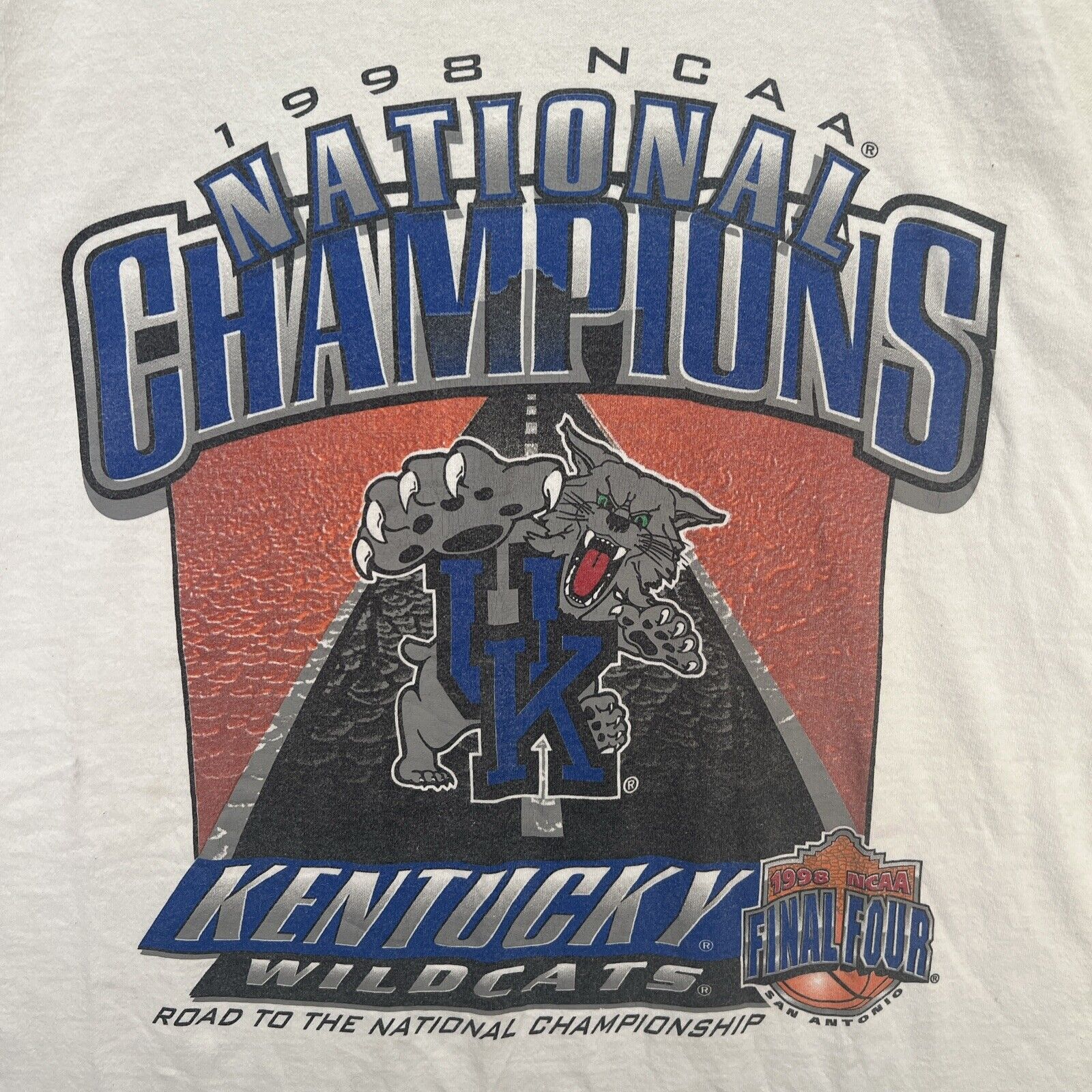 Vintage Kentucky Wildcats Shirt Mens XL White 90s NCAA Final Four Basketball