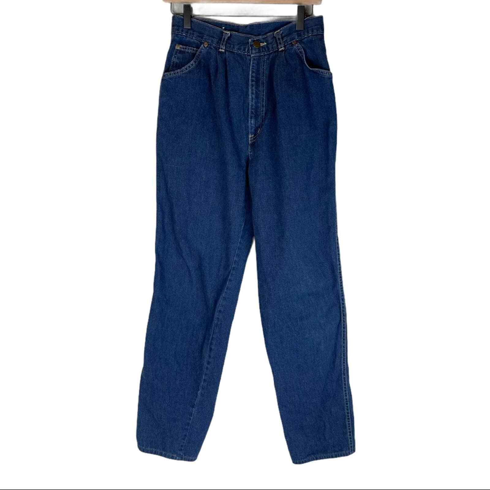 Vintage Chic pleated tapered high rise relaxed fit mom jeans