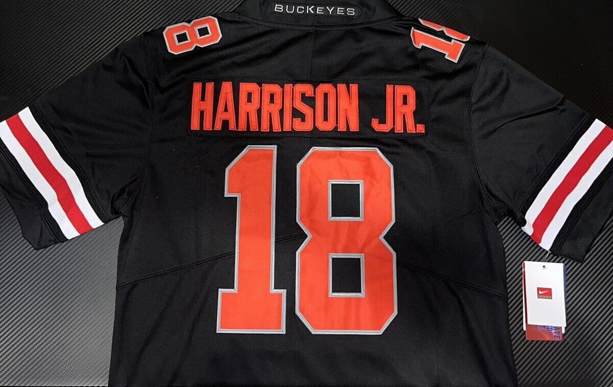 Marvin Harrison Jr Ohio State OSU Buckeyes Black Stitched Jersey NEW