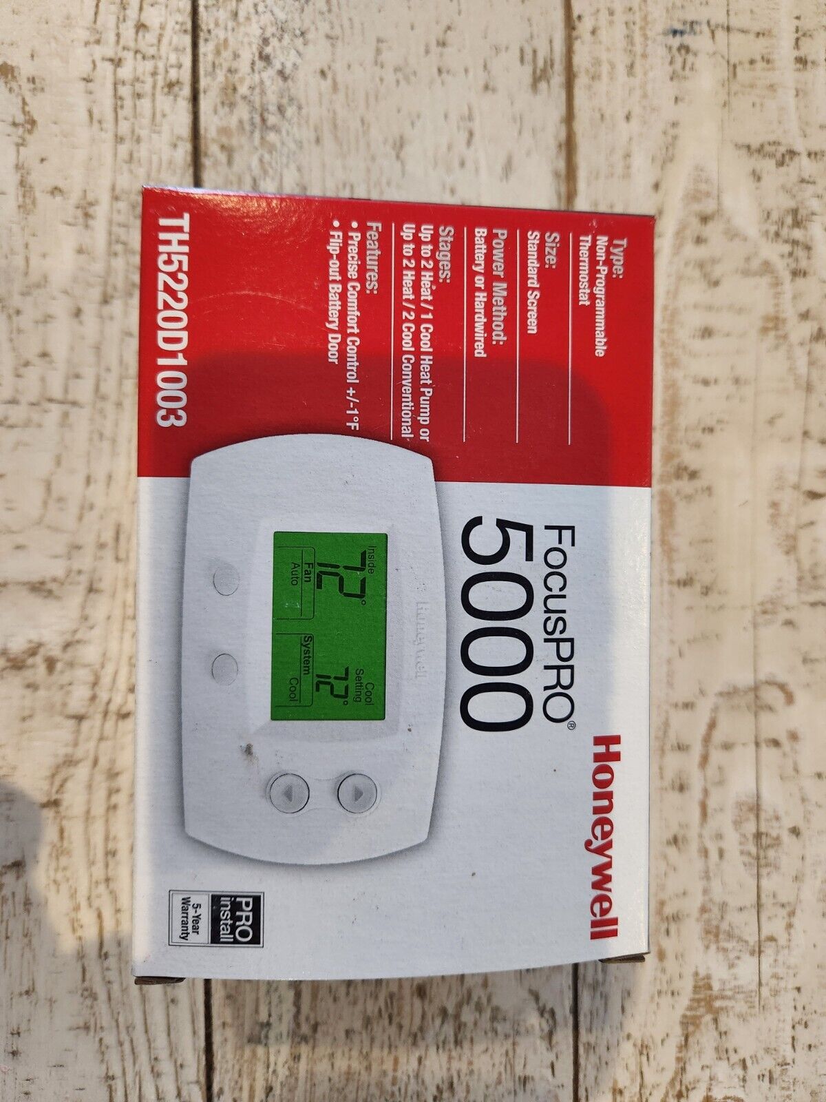 Honeywell TH5220D1003 Low Voltage Wall Thermostat
