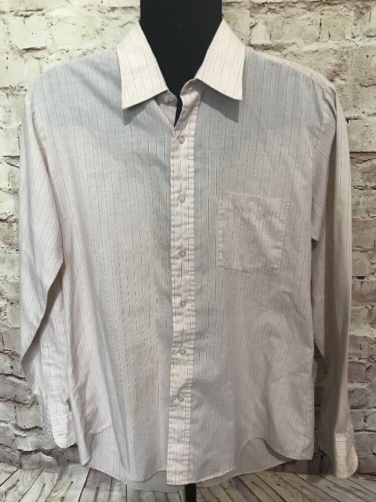 1950s Vintage Gino Paoli Shirt 15.5-34 Long Sleeve Pin Stripe Shirt EUC Disco