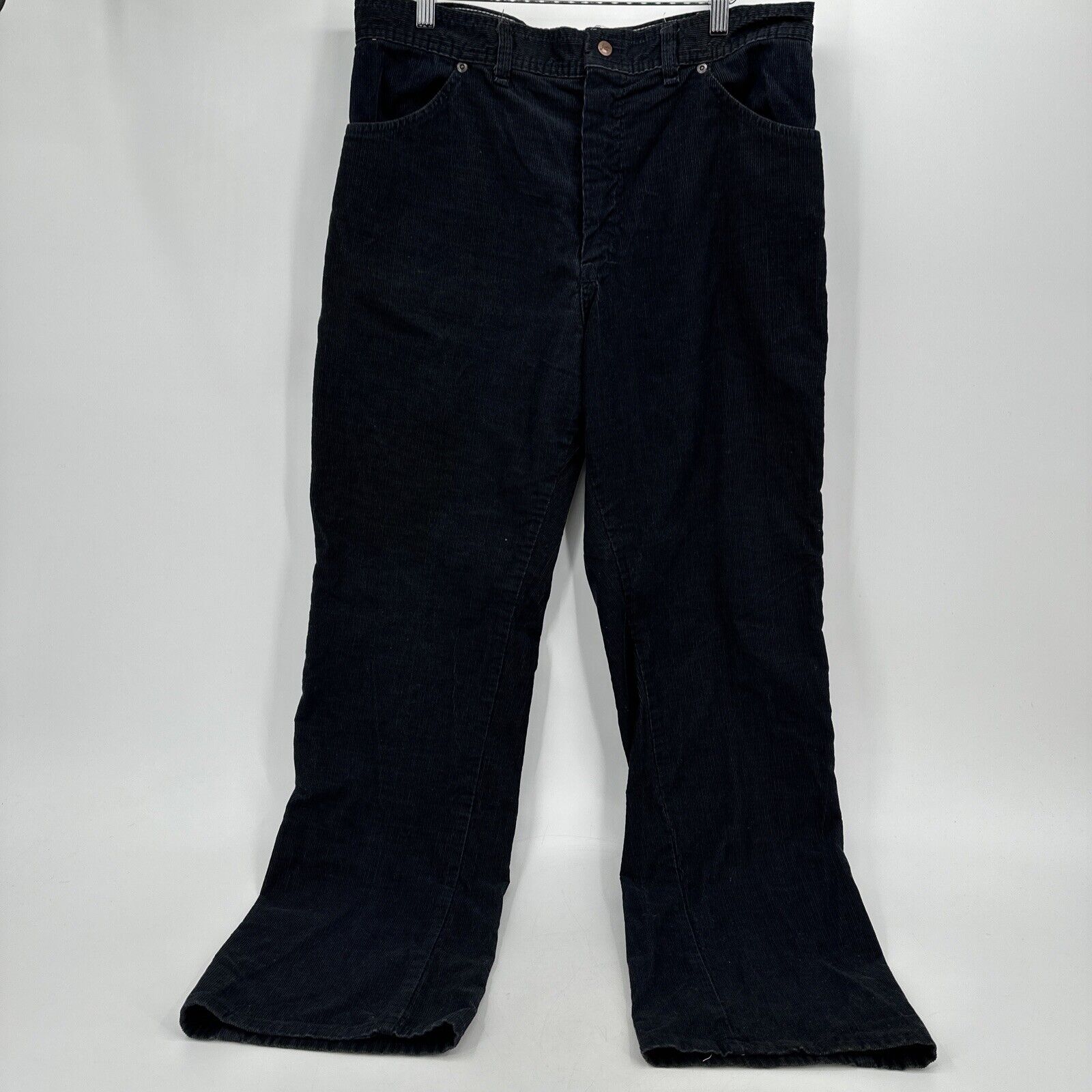Vintage March 1 Brand Men\'s Corduroy Pants Black Classic Size 38