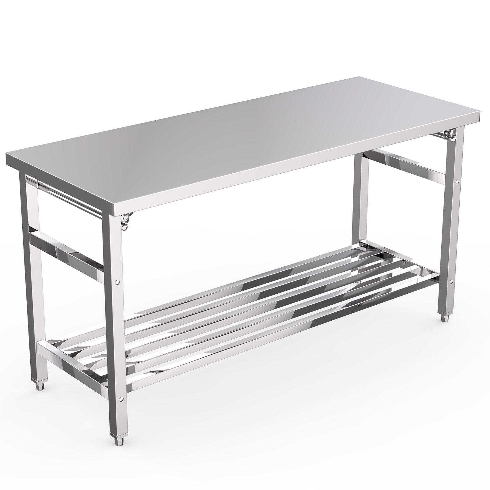 Stainless Steel Cooking Prep Table 60 X 24 Inch Folding Work Table for Kitchen