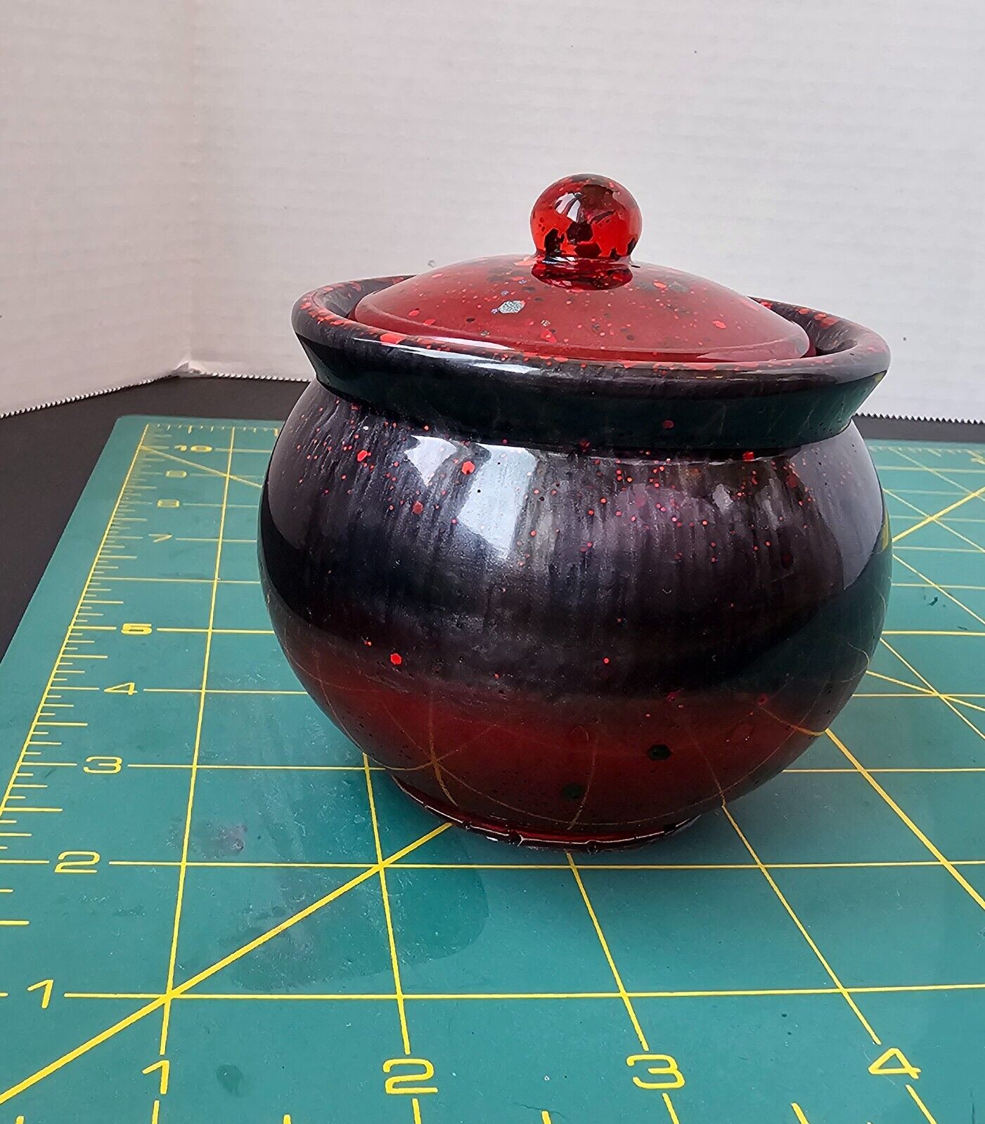 Cauldron with opening lid Handmade with Epoxy Resin, Multiple Colors.OOAK
