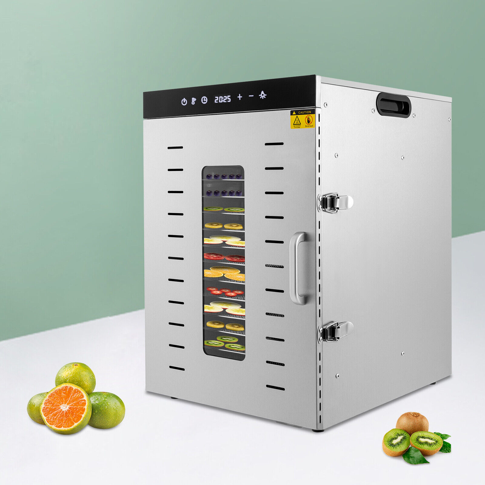 Commercial 16-Tray Countertop Electric Food Dehydrator Fruit Meet Dryer Machine