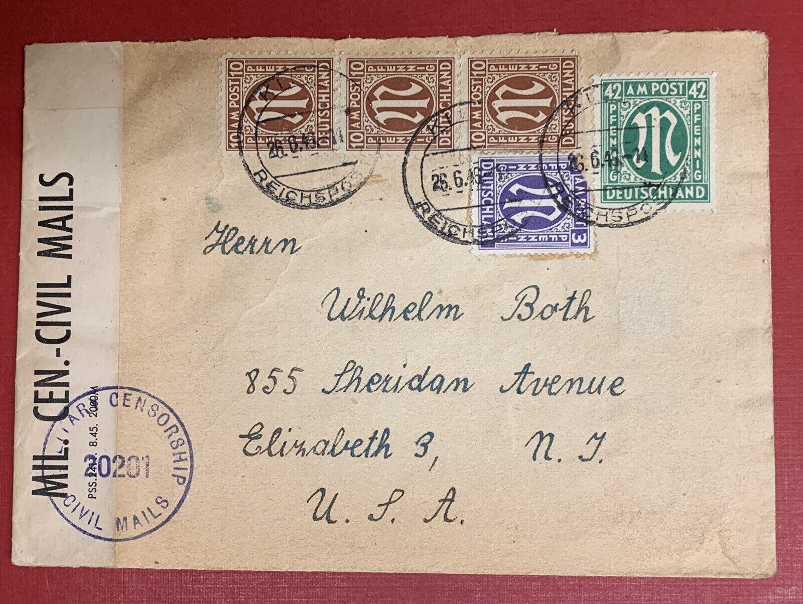 Germany, Lot of 2 Post World War II, U.S. & British Censored, Civil Mails Covers