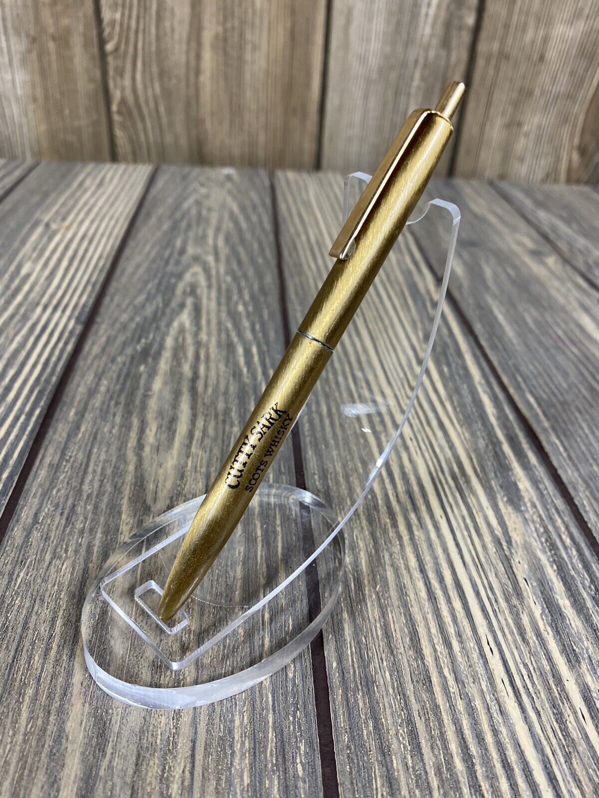 Vintage Cutty Sark Scots Whisky Gold Retractable Pen Advertisement