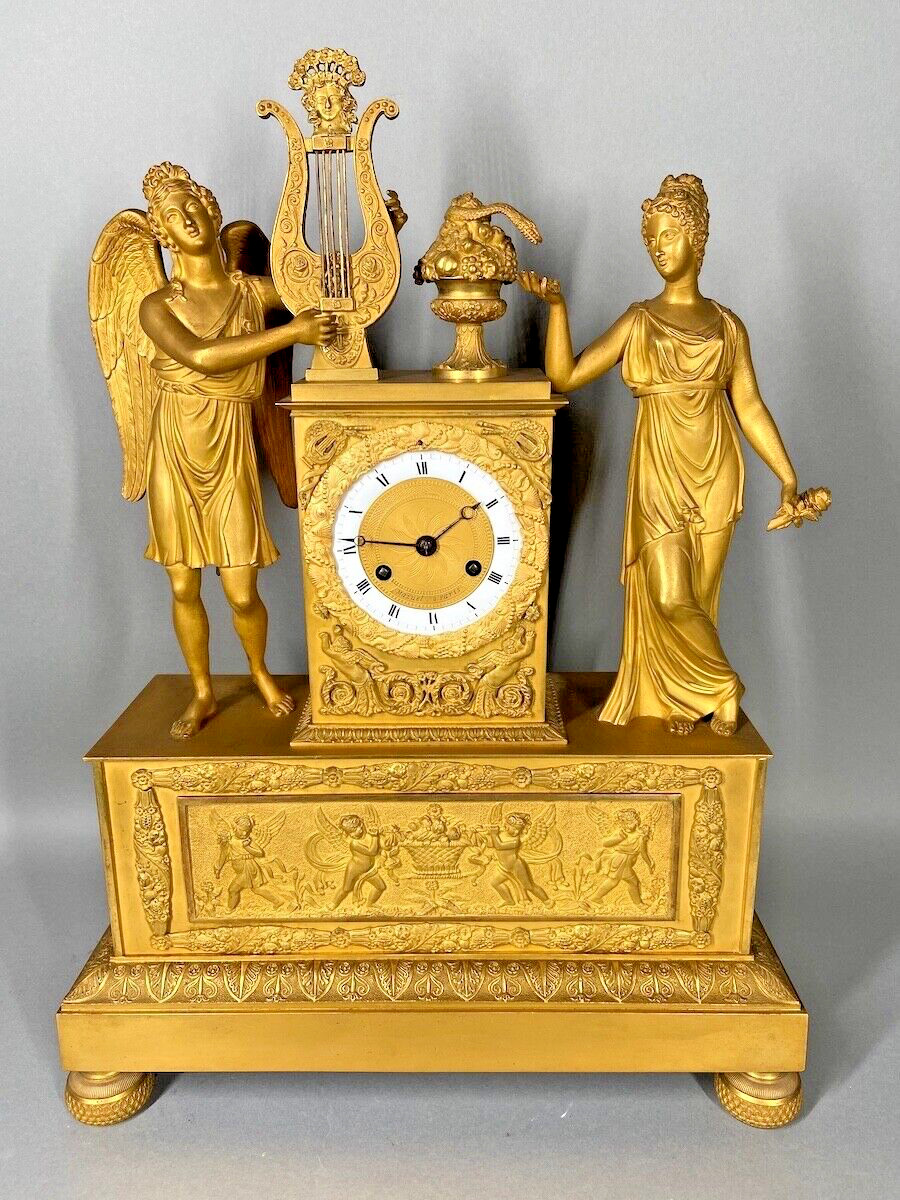 Eternal Splendor: French Empire Ormolu Mantel Clock, Circa 1810