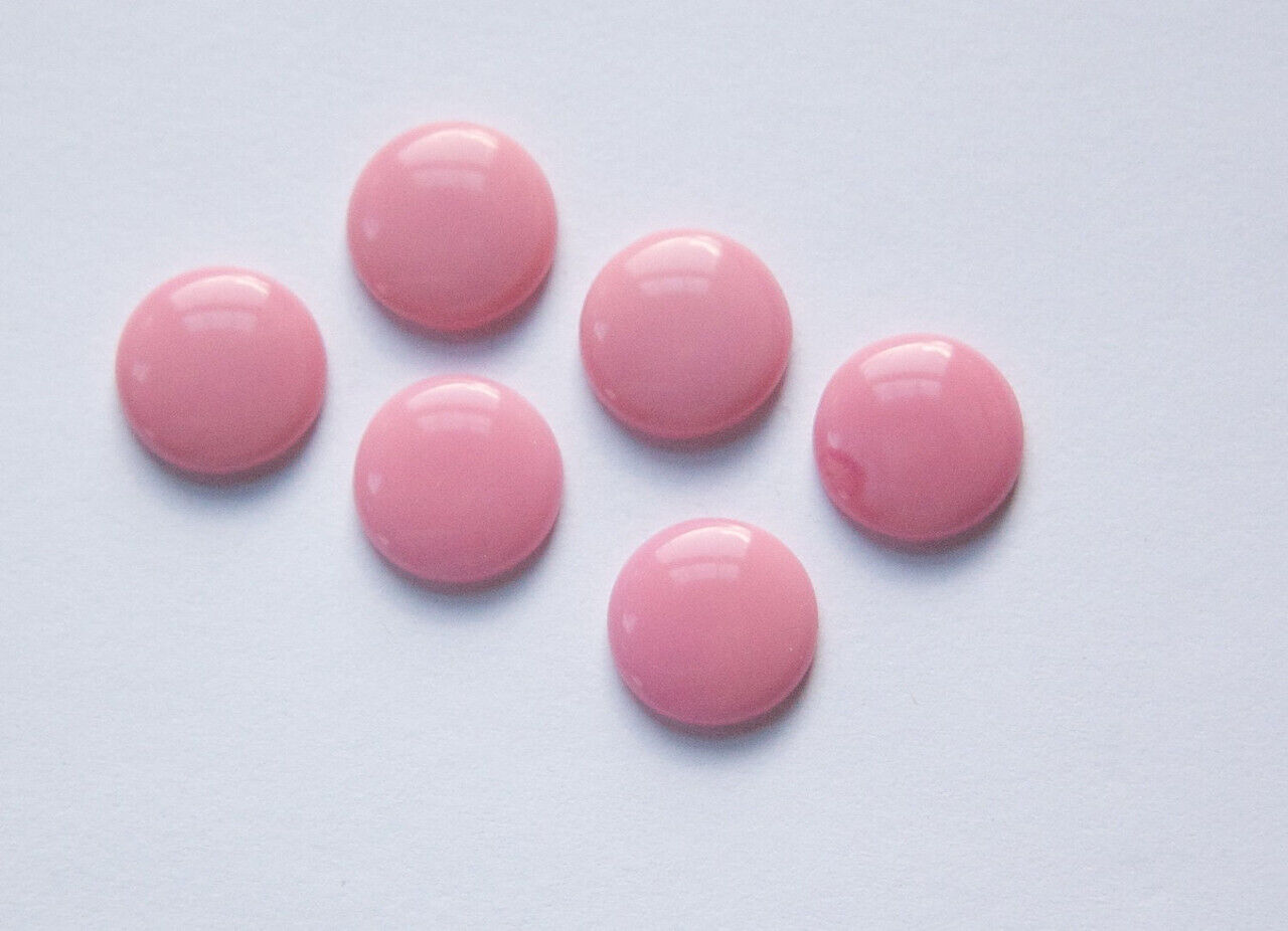 Vintage Opaque Pink Glass Cabochons 11mm cab703S