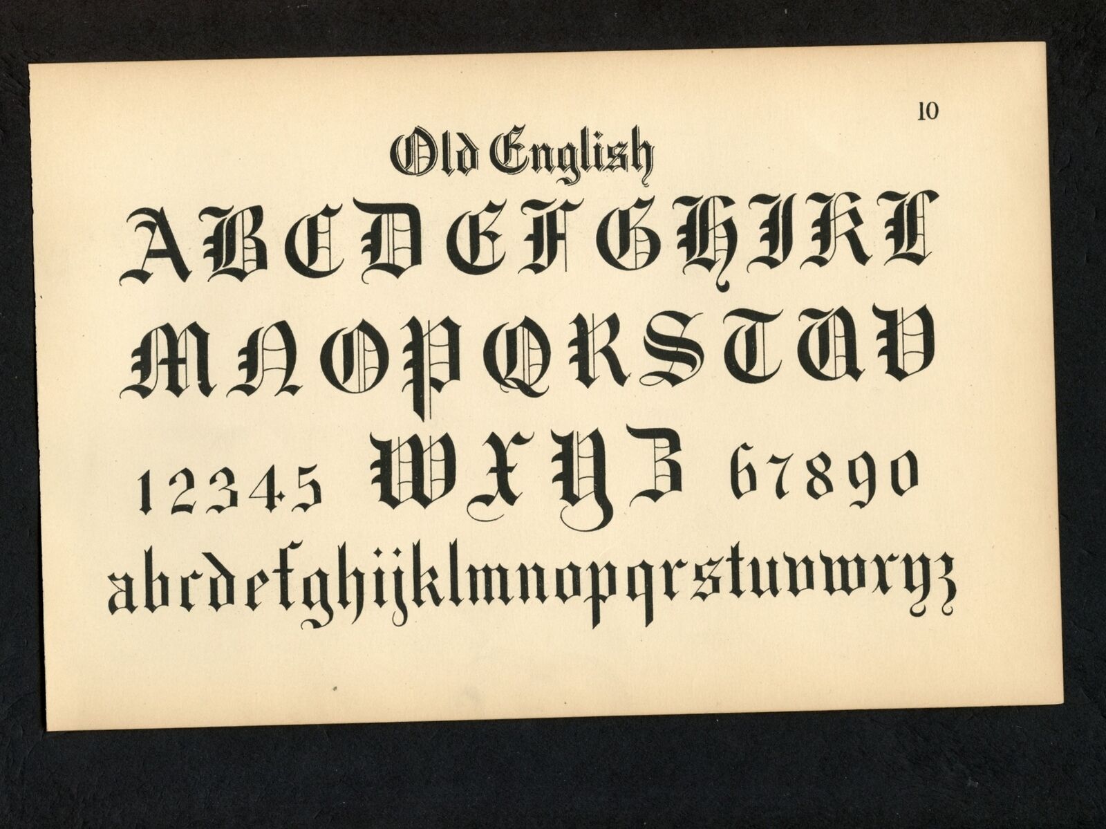 Old English Calligraphy Draughtsman\'s Alphabet print 1877 Keuffel and Esser Co. 