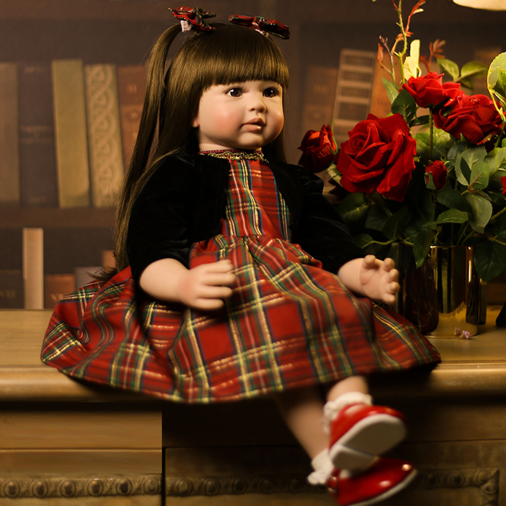 24\'\' Reborn Baby Dolls Soft Vinyl Silicone Girl Toddler Newborn Dolls Xmas Gifts