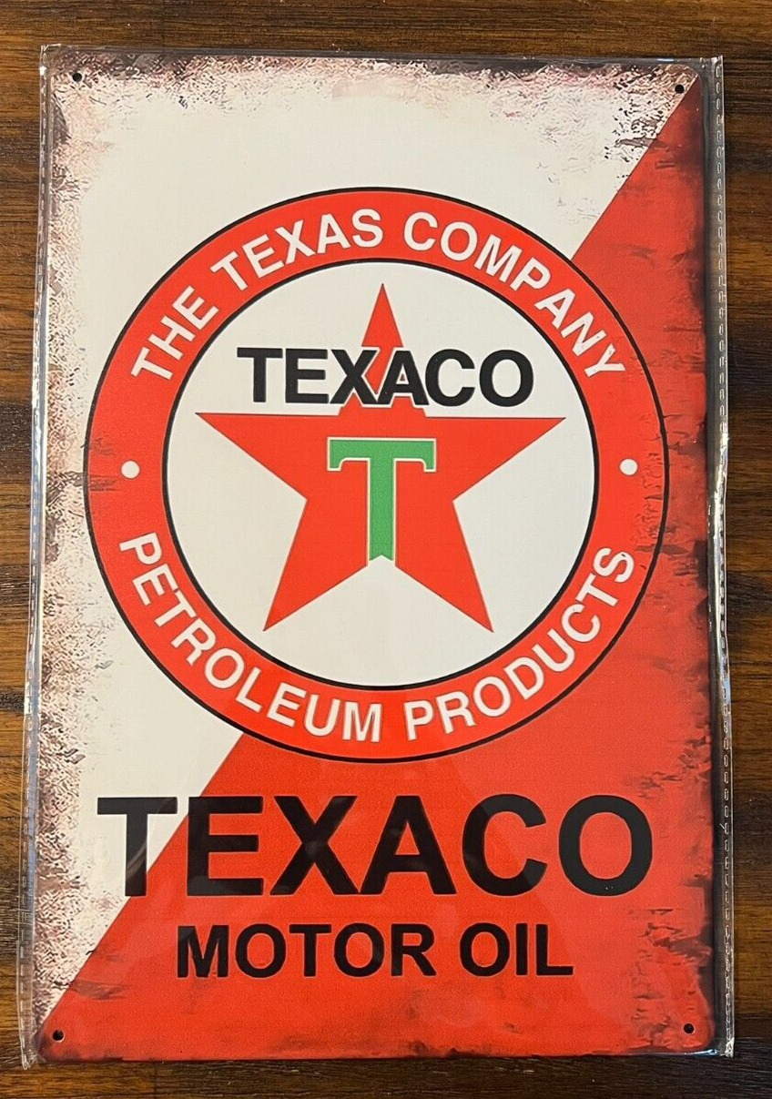 Texaco Motor Oil Vintage Novelty Metal Sign 12\