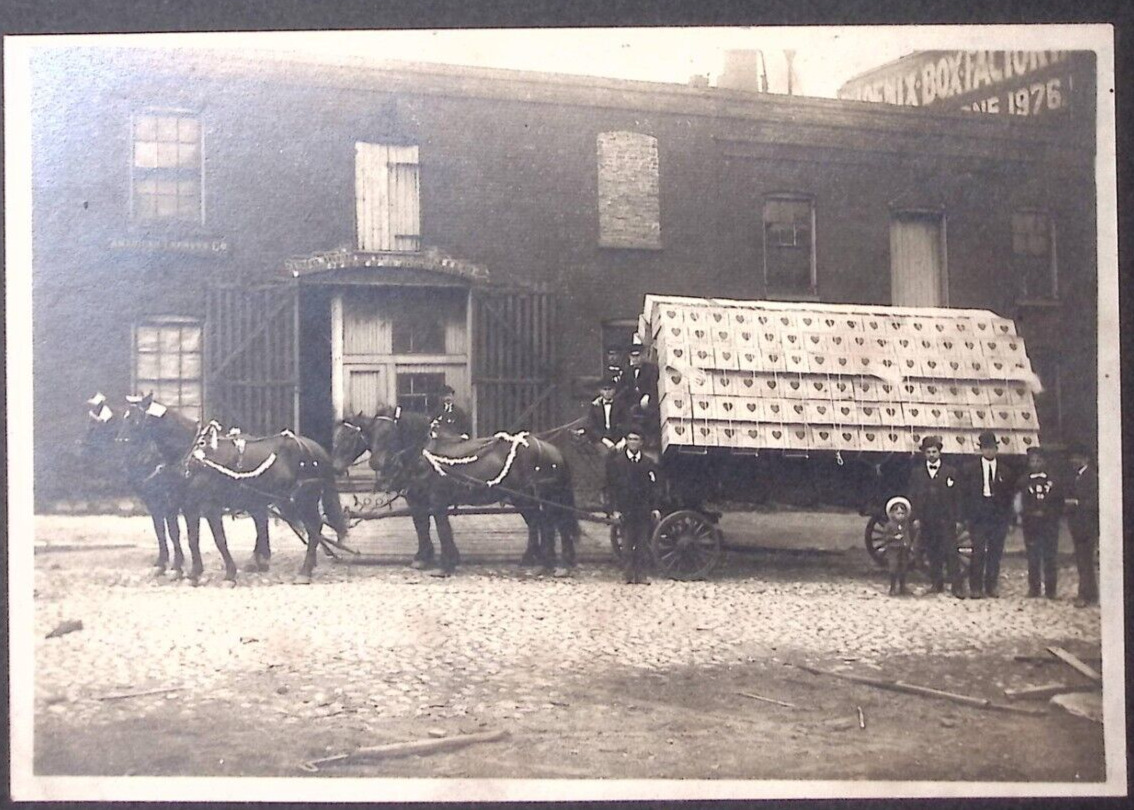 c1900 TOLEDO OH HORSE DRAWN BEER ALCHOL WAGON AMERICAN EXPRESS  PHOTOGRAPH Z5006