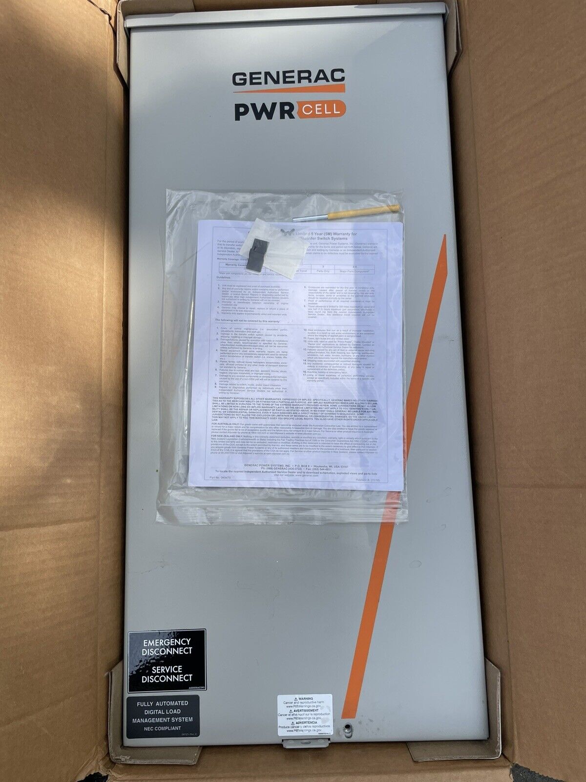 Generac PWRcell CXSW200A3 Automatic Transfer Switch NEW -- Free Returns