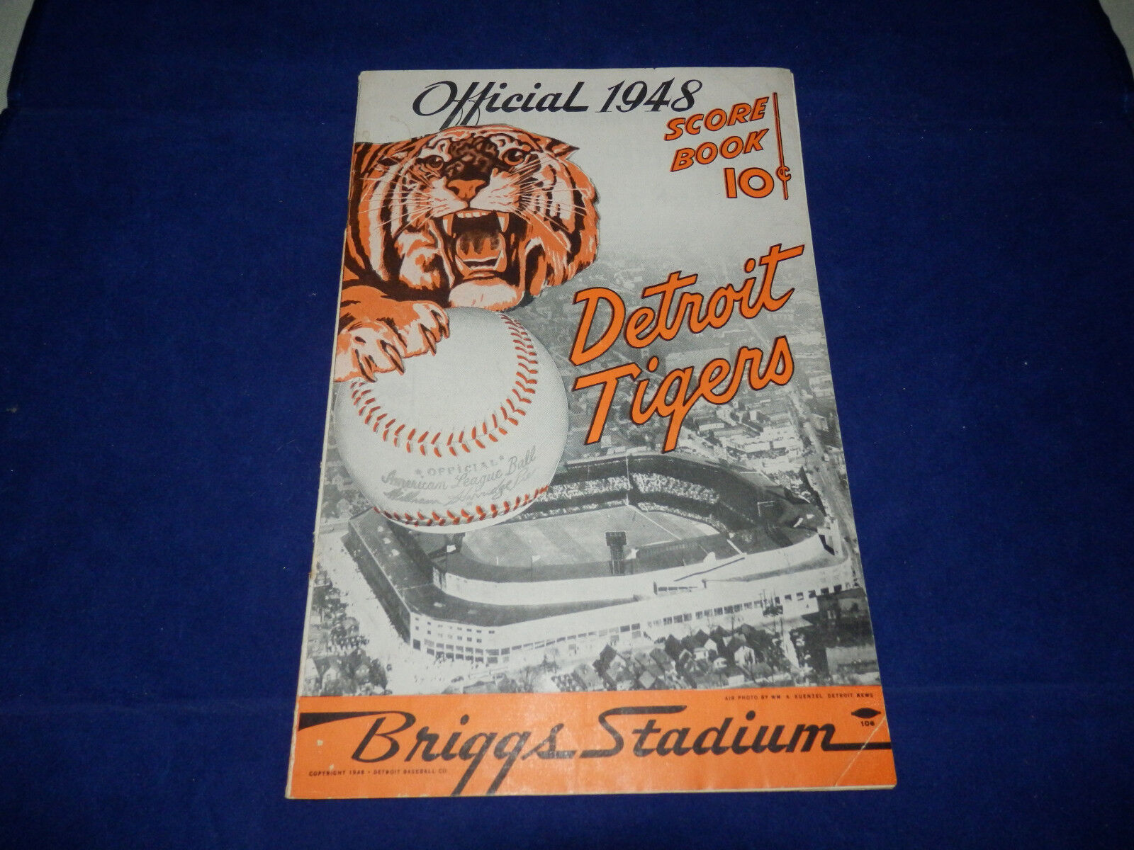 1948 Detroit Tigers Unscored Scorebook VS Boston Red Sox