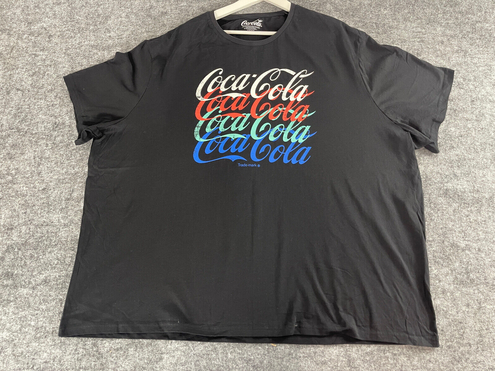 Coca-Cola Shirt Men’s 5XL Tee Black Cotton Short Sleeve Big Coke Logo NEW N211